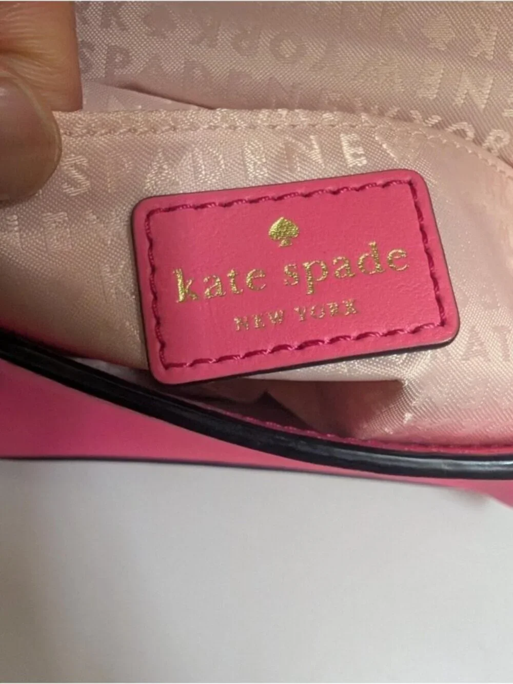 Kate Spade Pink Leather Chain-Accent Crossbody Bag